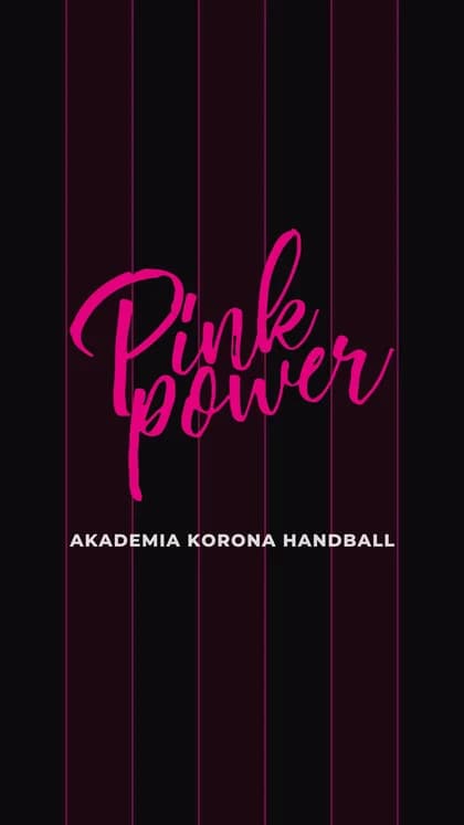 Czerń — Prawie czarne pasy z włosową magentą i skrypt „Pink power”